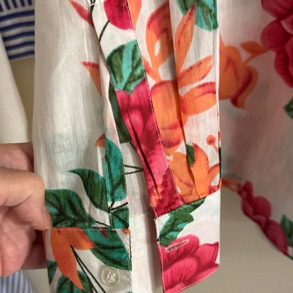 Chic connection- blouse-embroidered Floral 100% cotton -made in India - Picture 9 of 10